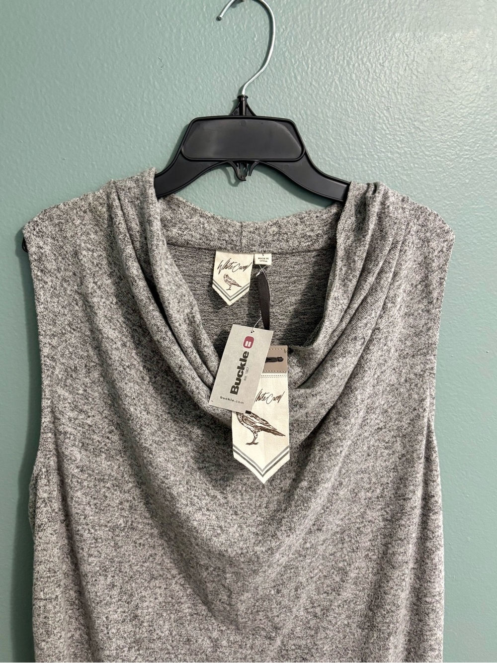 Gray Knit Cowl Neck Tank dress